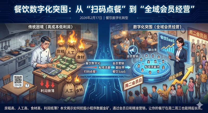餐饮数字化突围：从“扫码点餐”到“全域会员经营”