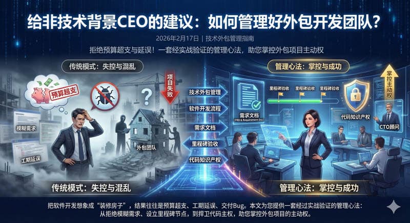 给非技术背景CEO的建议：如何管理好外包开发团队？